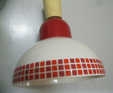 Vintage Küchenlampe Hängelampe Kunststoff 50er 60er Jahre weiß mit rot
