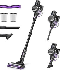 Lubluelu 202 Akku Staubsauger Kabellos Freistehend Bodensauger 27KPA Schwarzlila