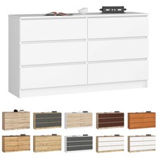Kommode AKORD K140 mit 6 Schubladen B138 x H77 x T40 cm