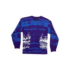 HUF x James Jarvis Langarm T-Shirt Herren Small Batik blau und lila