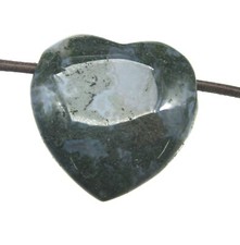 Herz gebohrt Moosachat 25-27 mm