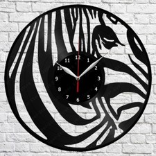 Zebra Vinyl Record Wall Clock