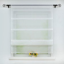 Weiß Raffrollo mit Tunnelzug