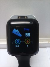 Smart Watch Fitness Uhr Bluetooth Schrittzähler Pulsmesser Sport Schwarz Neu