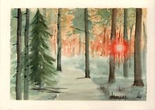 Original Aquarell Bild "Wald