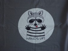 Jersey Panel Waschbär Hands up grau schwarz weiß  Malomi Design 70 cm x VB 150