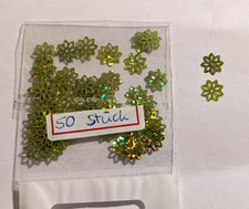50 Pailletten " Blumen " 10mm ** grün Glitzer Blume Deko basteln Karten Kerzen