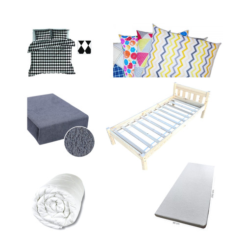 Holzbett set bett 90x200 - holzbett,