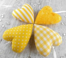 Tilda Stoffherzen in gelb /