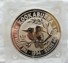 Münze 1oz. 999 Silver 1994, 1 Dollar "The Australian Kookaburra" 31,8 Gr- NACHL