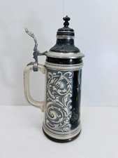 Gerz Gerzit Vintage Bierkrug Sonderkrug Zinndeckel Sammlerkrug Reklame #8137