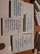 4 Gummistempel Alte Schrift Thema Sprüche