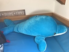 ✅Riesen Kuscheltier Delphin Mind. 110 Cm Riesig Blau