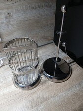 WMF Küchenrollenhalter,3 Eierbecher ,Korb für Utensilien Edelstahl,Obstschale 