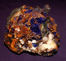 Azurit mit Kristallen, aus