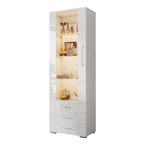 Weiß hochglanz vitrine - weiß,
