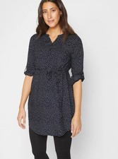 Tunika Bluse 38 M dunkelblau mit Punkten neu