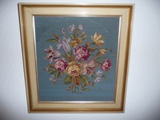 Gobelinbild, Gobelin Stickbild, Bild, mit Holzrahmen, 49 cm breit x 53 cm hoch