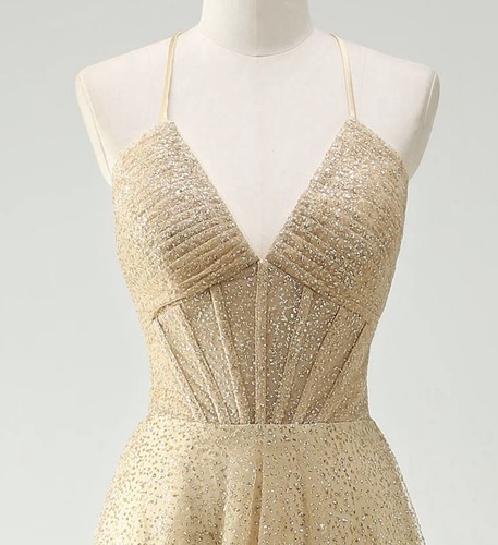 Ballkleid linie gold - a,