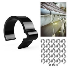 25x Außen Dachrinnen-Clips für Lichterkette Befestigung Halter