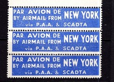 drei alte  LUFTPOSTaufkleber