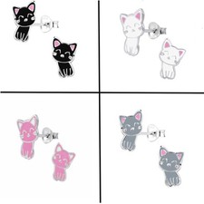 Kinder Ohrringe Katze 925