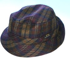 Mayser Hut, echte Handarbeit, kariert, Modell Tobby, Porkpie Stil, Gr. 57