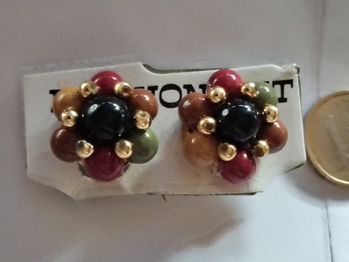 Ohrclips bunt goldfarben