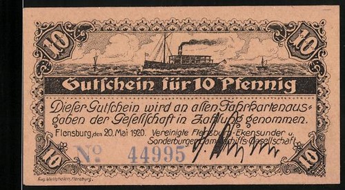 Notgeld flensburg 1920 - notgeld, 10