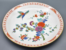 Meissen Porzellan Wandteller Teller D 29 cm, Indische Blumen Vogel Handmalerei