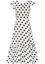 Midikleid Gr. 40 Weiß Schwarz Damen Sommer-Kleid Midi Casual-Dress Neu*