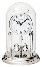 AMS 1206 Tischuhr Jahresuhr Quarz-Drehpendelwerk Chromoptik Mineralglas