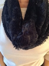 Kunstfell Schal Loop, schwarz