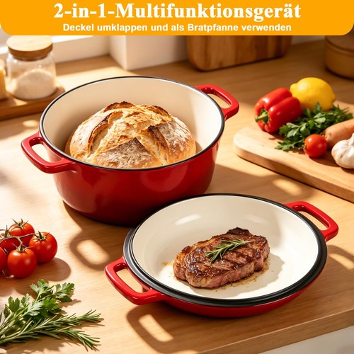 Emaillierter gusseisen - 2-in-1,