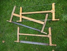 3 x alte Spannsäge Holzsäge Handsäge Ulmia Schreiner Opas Werkstatt Fundzustand