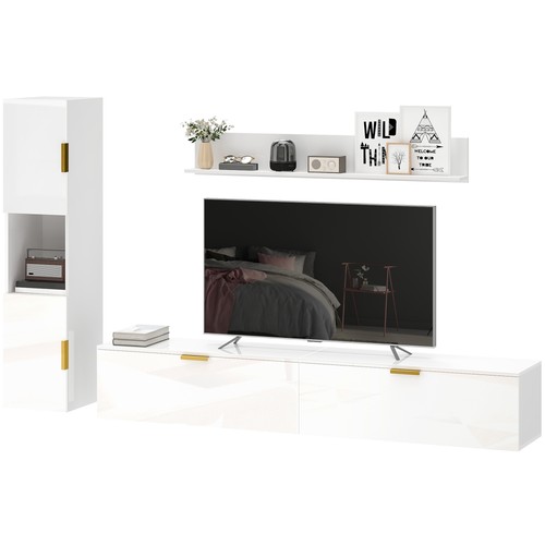 Homcom wohnwand wohnzimmer mit - wohnwand,