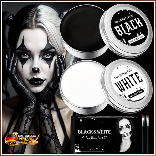 Halloween schminke set schwarz - set,