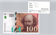 Schein Frankreich 100 Francs