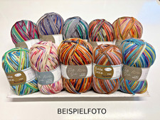 (49€/kg) 1000g Sockenwolle Wollpaket , Rellana Flotte Socke 4-fädig 10x je 100g