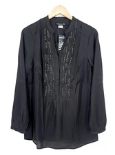 PATRIZIA DINI Damen BLUSE Langarm schwarz Satin Größe 34 36 38 40 42 NEU B67