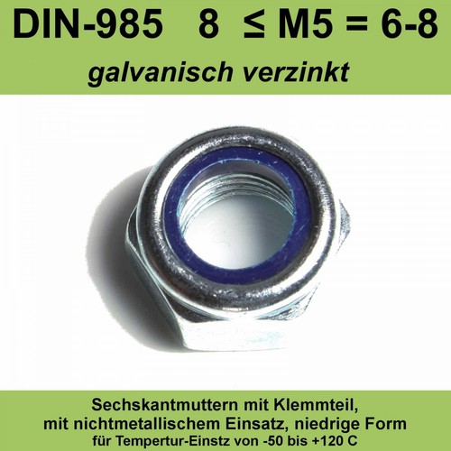 Din 985 sicherungsmuttern - din,