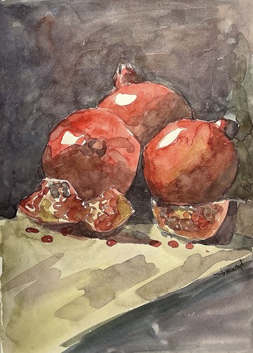 Original unikat aquarell - original,