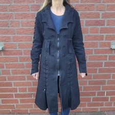 LIVING DEAD SOULS Mantel Lang Schwarz Coat Größe S Gothic Rocker Emo Punk 