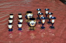 Böhmisches Glas emailliert und vergoldet - 14 Gläser