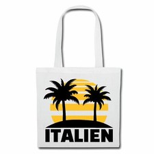Tasche Beutel Baumwolltasche ITALIEN ITALIENER ITALIENERIN SIZILIEN PALERMO Weis