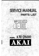 Service Manual-Anleitung für Akai AM-2600 
