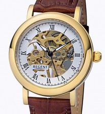 Mechanische Regent F-1390 Skelettuhr 5 Bar WR UVP* 158,00 EUR Handaufzug