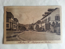 Maulburg im Wiesental, Straßenpartie mit Schulhaus um 1910