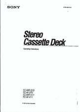 Sony Bedienungsanleitung user manual für TC -W 370-WR 570-W 411-WR 511 Copy