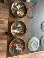 3x Bareuther Porzellan Sammelteller n. Defregger u.a. Vom Teilen, Puppenreparatu